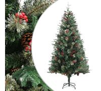 vidaXL Christmas Tree with Pine Cones Green 225 cm PVC&PE