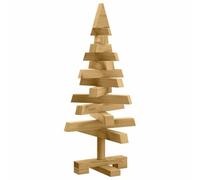 vidaXL Christmas Trees with Stand Brown 60 cm Solid pine wood, Modern Living Room, Artificial Christmas Tree, Festive Decor, Seasonal Decoration, Adjustable Branch, Minimalist Pine Wood