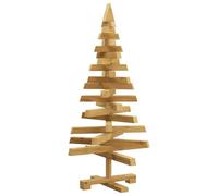 vidaXL Christmas Trees with Stand Brown 90 cm Solid pine wood, Modern Living Room, Artificial Christmas Tree, Festive Decor, Seasonal Decoration, Adjustable Branch, Minimalist Pine Wood