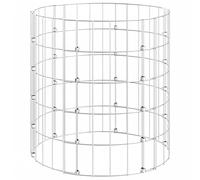 vidaXL Circular Gabion Pole - Galvanised Steel 50x50 cm Basket Cage for Gardens/Patios, Silver Finish, Weather-resistant, Mesh Structure, DIY Support