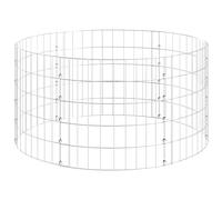 vidaXL Circular Gabion Pole - Galvanised Steel Garden Border Basket Cage, Silver, Ø100x50 cm, For Outdoor/Patio/Landscape Decoration