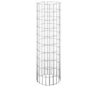 vidaXL Circular Gabion Pole - Galvanised Steel Structure Ideal for Garden and Patio - Durable and Weather Resistant - Silver - 30 x 100 cm