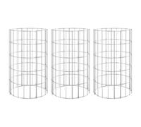Vidaxl Circular Gabion Raised Beds 3 Pcs Galvanised Steel 30X50 Cm Gabion Raised Beds