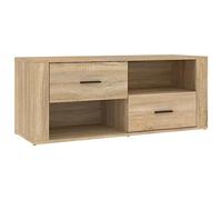 vidaXL Classic Engineered Wood TV Cabinet - Sonoma Oak Finish, Spacious Drawers and Compartments, Easy Assembly, Modern design, Suitable for Living Room and Bedroom, Supports 23.7kg