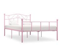 Vidaxl Bed Frame Pink Metal 140X200 Cm