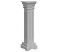 vidaXL Classic Square Pillar Plant Stand Living Room Wedding Venue Plant Pot Rack Outdoor Gardening Lawn Flower Display Shelf Grey MDF