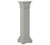 vidaXL Classic Square Pillar Plant Stand - Grey MDF Rack for Displaying Potted Plants and Flowers for Indoor and Outdoor Use