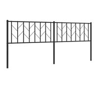 vidaXL Classic Steel Headboard - Stylish and Robust Metal Bed Header for Bedroom - Black - 200 cm