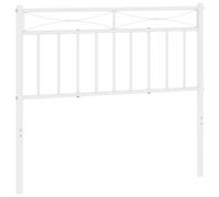 vidaXL - Classic White Metal Headboard for Bed - Powder-Coated Steel Construction, Stable Structure, Elegant Design, Suitable for 107cm Bed Width, Assembly Needed