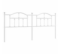 vidaXL Classic White Metal Headboard - Powder Coated Steel Frame with Sturdy Legs - Provides Great Back Support - Elegant Bedroom Furniture