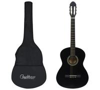 vidaXL Classical Guitar For Beginner With Bag Black 4/4 39", Black