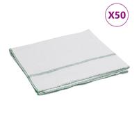 Cleaning Cloths Sweeping Cloth 50 pcs White with Green Stripes vidaXL