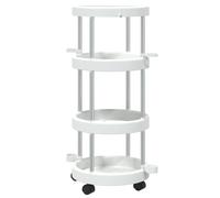 vidaXL Cleaning Trolley with Storage Basket Aluminium Cleaning Supplies Holder