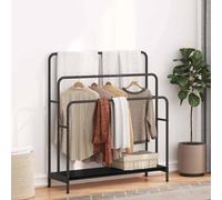 vidaXL Cloth Rack Black oak 90 x 30 x 100.5 cm Engineered wood