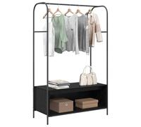 vidaXL Clothes Rack Black 100 x 44 x 160 cm Engineered wood, Modern Living Room Organizer, Rectangular Storage Solution, Space-Saving Garment Rack, Durable Bedroom Clothes Rail