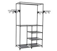 vidaXL Clothes Rack Steel and Non-woven Fabric 87x44x158 cm Black LSO UK