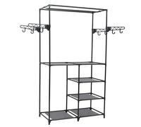 vidaXL Clothes Rack Steel and Non-woven Fabric 87x44x158cm Black Coat Stand