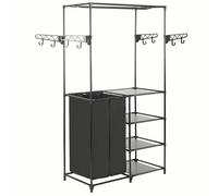 vidaXL Clothes Rack Steel and Non-woven Fabric Black Closet Organiser Stand vida