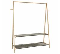 vidaXL Clothes Rack with Shelves 132x45.5x150.5 cm Bamboo coat rack