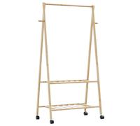vidaXL Clothes Rack with Shelves and Wheels 96x45.5x155.5 cm Bamboo coat rack