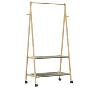 vidaXL Clothes Rack with Shelves and Wheels 96x45.5x155.5 cm Bamboo coat rack