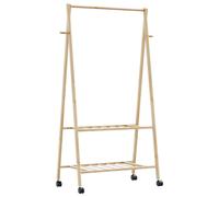 vidaXL Clothes Rack with Shelves and Wheels 96x45.5x155.5 cm Bamboo coat rack