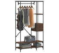 vidaXL Clothes Rack with Shelves Coat Rack Stand Brown Oak Engineered Wood