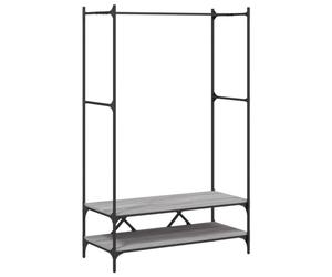 vidaXL Clothes Rack with Shelves, Clothes Rail for Hallway, Garment Rack for Hanging Clothes, Hanger, Modern Style, Grey Sonoma Engineered Wood