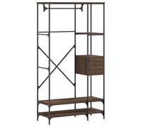 vidaXL Clothes Rack with Shelves Coat Rack Stand Brown Oak Engineered Wood