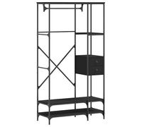 vidaXL Clothes Rack with Shelves Coat Rack Clothes Stand Black Engineered Wood
