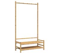 Clothes Rack with Shelves Hall Coat Stand Hat Bamboo vidaXL