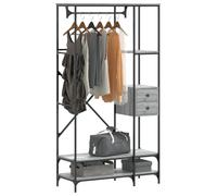 vidaXL Clothes Rack with Shelves Grey Sonoma Engineered Wood