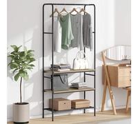 Clothes Rack with Shelves Engineered Wood Sonoma Oak Modern 77x30x171 cm
