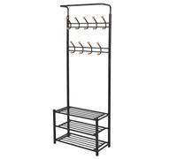 vidaXL Clothes Rack with Shoe Storage 68x32x182.5 cm Black UK HOT