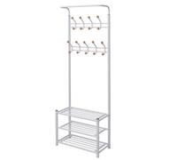 Vidaxl Clothes Rack With Shoe Storage 68X32X182.5 Cm White