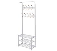 vidaXL Clothes Rack with Shoe Storage 68x32x182.5 cm White GF0