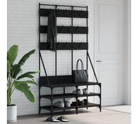 vidaXL Clothes Rack with Shoe Storage Black 100x40x184 cm