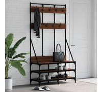 vidaXL Clothes Rack with Shoe Storage Brown Oak 100x40x184 cm