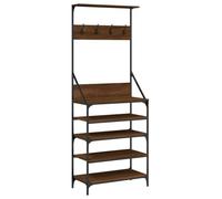 vidaXL Clothes Rack with Shoe Storage Brown Oak 70x34x184 cm