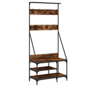 (smoked oak) vidaXL Clothes Rack with Shoe Storage Garment Rack Clothes Shelf Clothes Rail