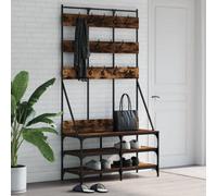Vidaxl Clothes Rack With Shoe Storage Smoked Oak 100X40X184 Cm