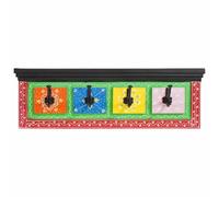 vidaXL Coat Rack Black 80 x 25 x 2 cm Solid Mango Wood, Modern Coat Rack, Sleek