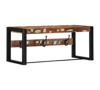 Coat Rack Multicolour Solid Reclaimed Wood 80x35x35 cm Wall-Mounted with 3 Hooks