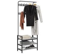 vidaXL Coat Rack Other Grey sonoma 75 x 34 x 184 cm Engineered wood, Modern Rectangular Foyer Coat Rack, Adjustable Feet, Heavy-Duty Construction, Multi-Use Storage Organizer for Entryway