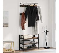 Coat Rack with Shelf with Storage Engineered wood Storage Rack Functional vidaX