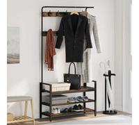 vidaXL Coat Rack Other Smoked oak 95 x 34 x 184 cm Engineered wood