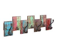 vidaXL Coat Hat Clothes Rack with 7 Hooks Wall Hanger Solid Reclaimed Wood