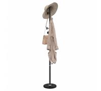 vidaXL Black Powder-coated Iron Coat Stand - Freestanding Rack with Marble Base, 176 cm Tall, 8 Hooks