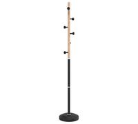 vidaXL Coat Stand, Coat Rack for Hallway Living Room, Clothes Stand with Hooks, Coat Hanger, Modern Style, Black Powder-coated Iron