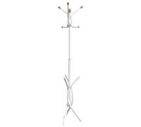 vidaXL Coat Stand Coat Rack Clothes Stand Coat Hanger White Powder-coated Iron